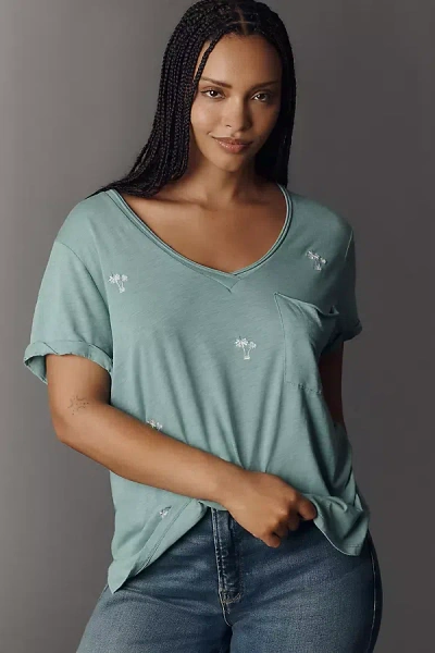 Pilcro Quinn Short-sleeve V-neck Tee By  In Blue