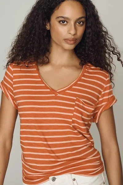 Pilcro Quinn Short-sleeve V-neck Tee By  In Multi