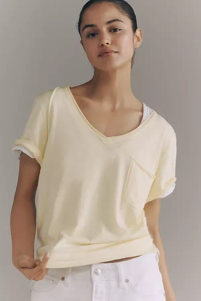Pilcro Quinn Short-sleeve V-neck Tee By  In Yellow