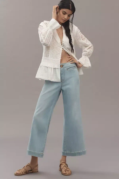 Pilcro Rainbow High-rise Crop-flare Jeans In Blue