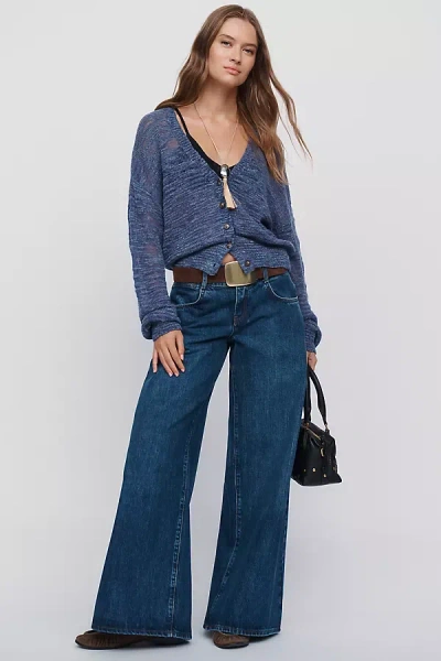Pilcro Raver Low-rise Wide-leg Jeans In Blue