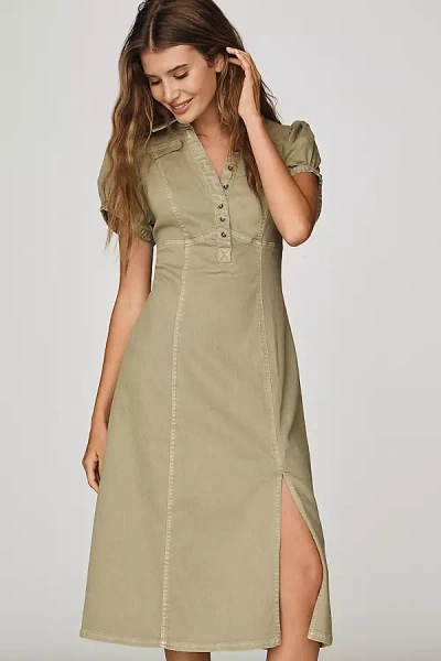 Pilcro Rebekah Denim Slim Midi Dress In Green