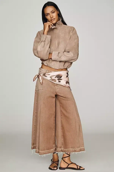 Pilcro Red Rock Cropped Wide-leg Jeans In Brown