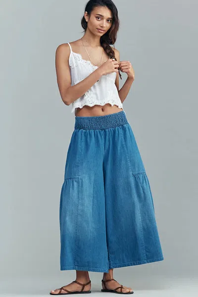 Pilcro Reese Wide-leg Pull-on Jeans In Blue