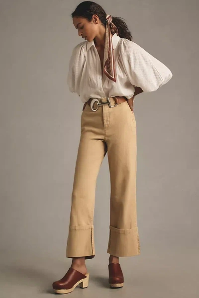 Pilcro Relaxed Cuffed Pants In Beige