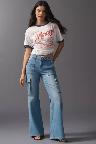 Pilcro Relaxed Mid-rise Cargo Jeans In Blue