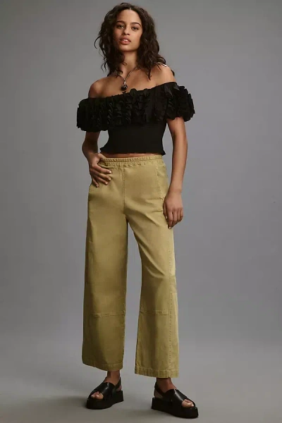 Pilcro Relaxed Pull-on Barrel Pants In Green