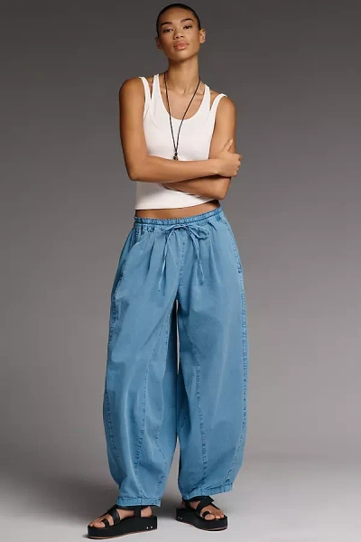 Pilcro Rena Denim Balloon Pants In Metallic