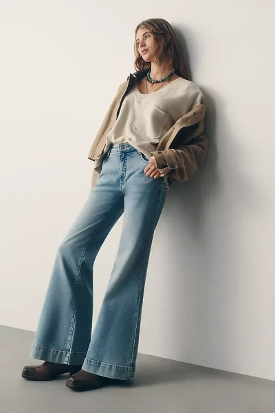 Pilcro Retro High-rise Flare Jeans In Brown