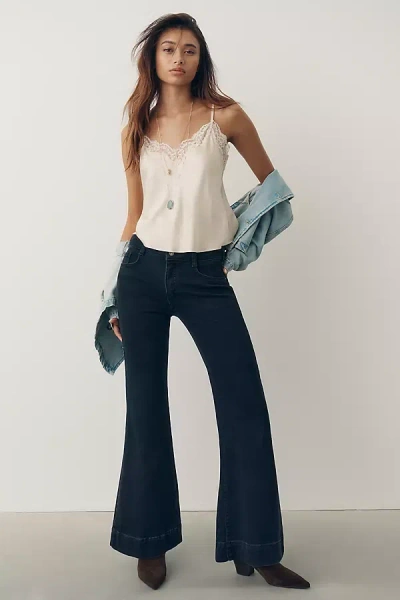Pilcro Retro Mid-rise Flare Jeans In Black