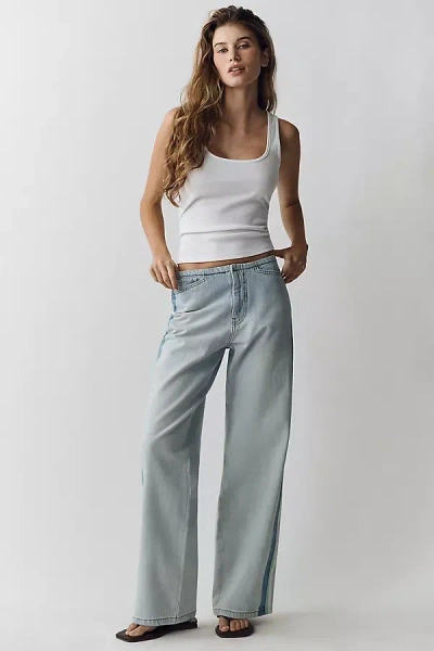 Pilcro Retro Slouch Low-rise Straight Jeans In Blue