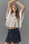 Pilcro Reworked Denim Wrap Mini Skirt