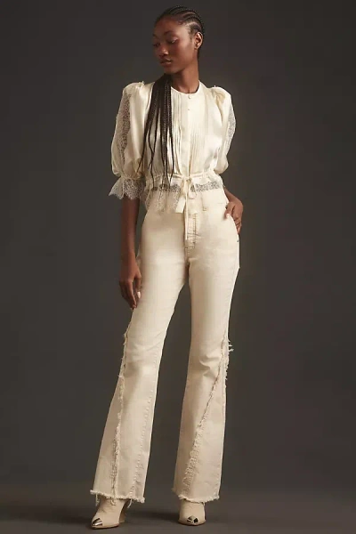 Pilcro Reworked High-rise Icon Flare Jeans In White