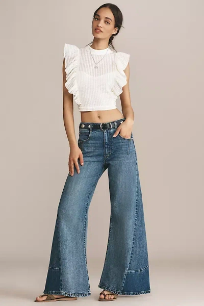 Pilcro Reworked High-rise Wide-leg Jeans In Blue