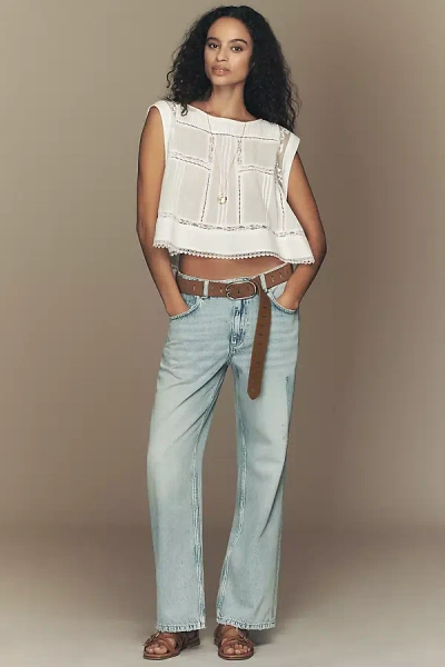Pilcro Reworked Mid-rise Relaxed Straight-leg Jeans In Blue