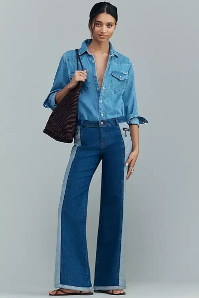 Pilcro Rider High-rise Kick Flare Jeans By  In Blue