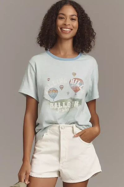 Pilcro Ringer Graphic Tee In Blue