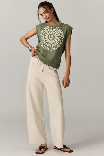 Pilcro Rise With The Night Graphic Muscle Tee In Green