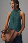 Pilcro Rolled Mock-neck Sweater Tank In Green