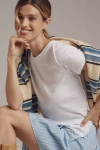 Pilcro Rolled-sleeve Raglan Tee In White
