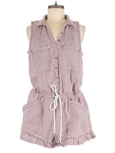 Pre-owned Pilcro Romper In Burgundy