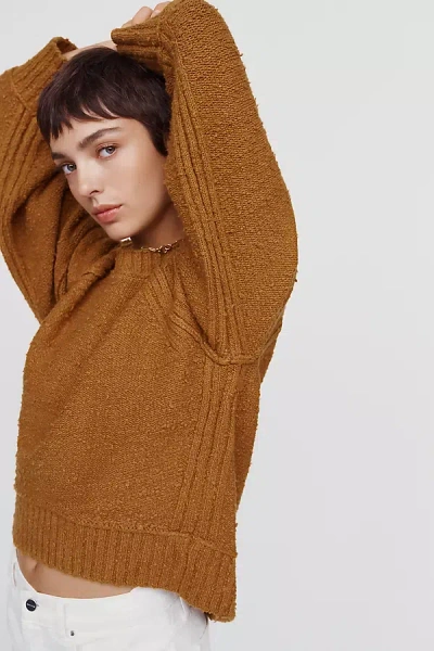 Pilcro Rooney Relaxed Crew Neck Sweater In Beige