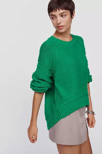 Pilcro Rooney Relaxed Crew Neck Sweater In Green