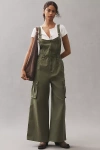 Pilcro Rosie Utility Wide-leg Jumpsuit In Green