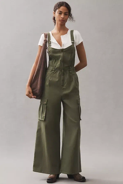 Pilcro Rosie Utility Wide-leg Jumpsuit In Green