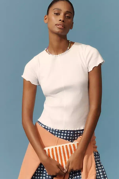 Pilcro Ruffle-trim Baby Tee In White