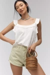 Pilcro Ruffle-trim Scoop-neck Tank Top