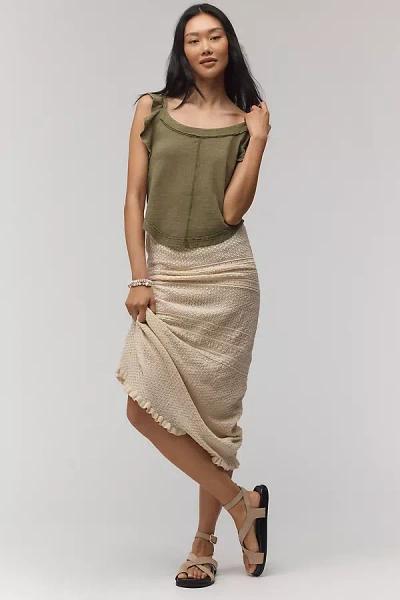 Pilcro Ruffle-trim Scoop-neck Tank Top