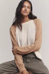 Pilcro Ruffled Raglan Thermal Top In Multi
