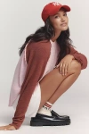 Pilcro Ruffled Raglan Thermal Top In Pink