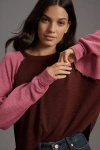 Pilcro Ruffled Raglan Thermal Top In Purple