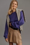 Pilcro Ruffled Raglan Thermal Top In Purple