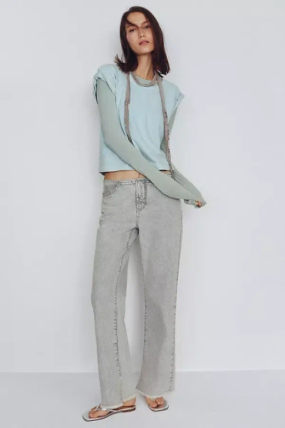 Pilcro Saphhi Low-rise Straight-leg Jeans In Gray