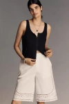 Pilcro Scoop-neck Button-front Tank Top