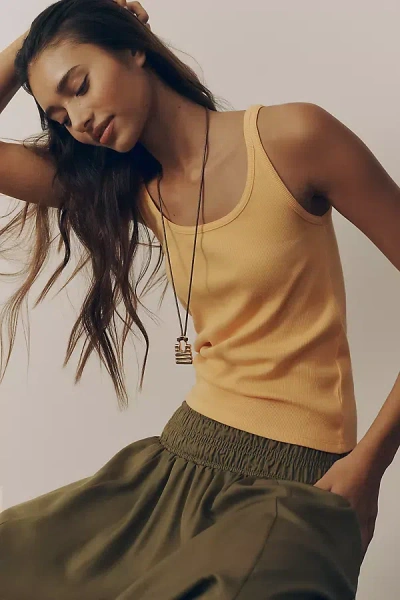 Pilcro Scoop-neck Tank Top In Orange