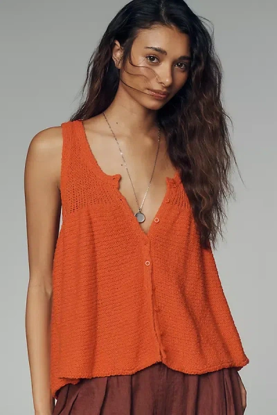 Pilcro Scoop-neck Tank Top In Orange