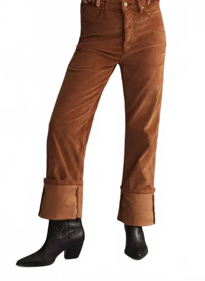 Pilcro Scotty Cuffed High Rise Straight Corduroy Pant In Brown