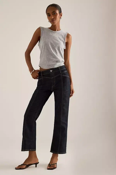 Pilcro Seamed Straight-leg Jeans In Blue