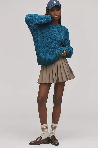 Pilcro Shaggy Crew-neck Sweater In Blue