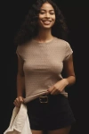 Pilcro Sheer Layering Tee In Beige