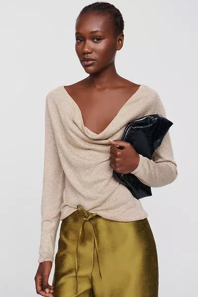 Pilcro Shine Cowl Neck Long Sleeve Top In Multi