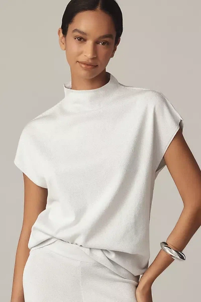Pilcro Shine Mock-neck Sweater In White