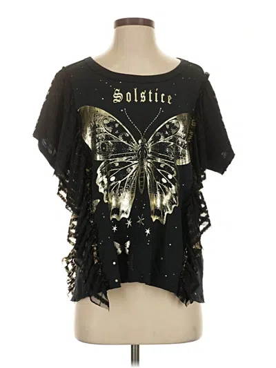 Pre-owned Pilcro Short Sleeve Blouse In Black
