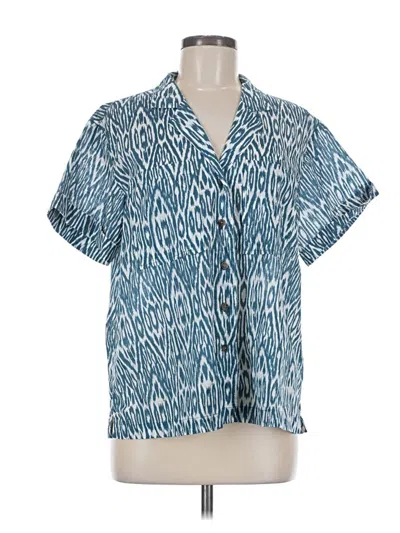 Pre-owned Pilcro Short Sleeve Blouse In Blue