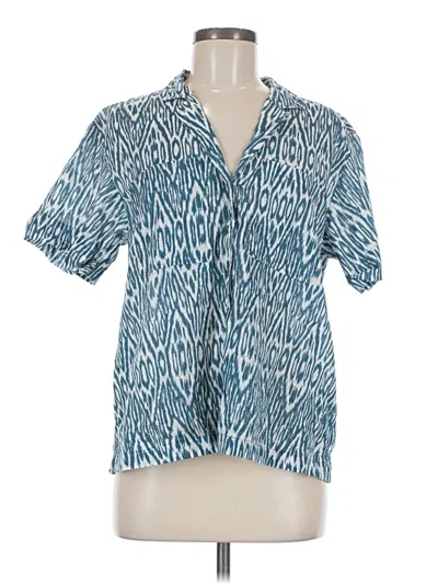 Pre-owned Pilcro Short Sleeve Blouse In Blue
