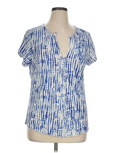 Pre-owned Pilcro Short Sleeve Blouse In Blue